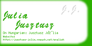 julia jusztusz business card
